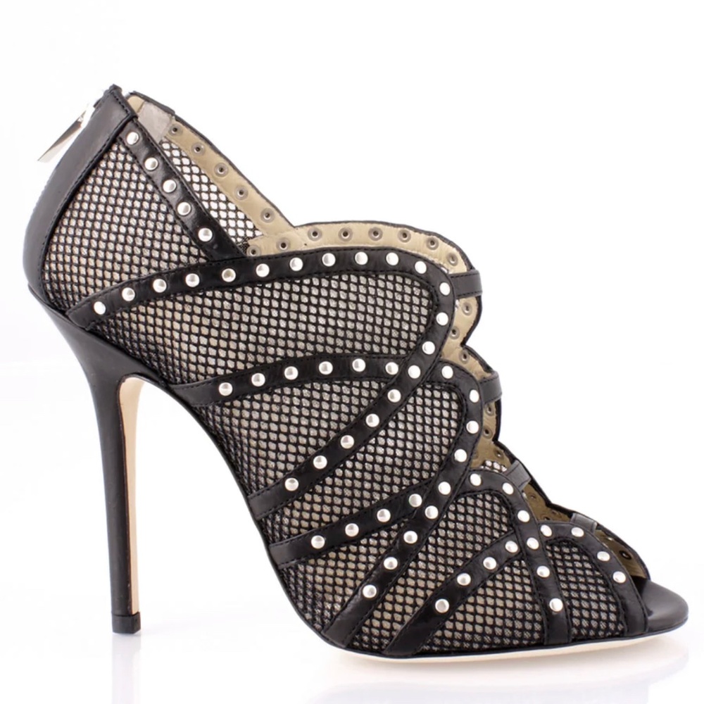 Jimmy Choo Studded Fishnet Karina Heels